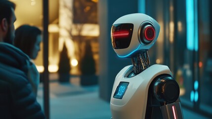 Poster - An AI-powered robotic assistant helping a user, representing the future of personal technology.