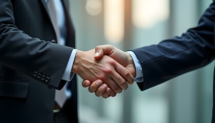 Business partnership concept. Businessman handshake for teamwork of business merger and acquisition, successful negotiate,hand shake,two businessman shake hand with partner to celebration partnership 