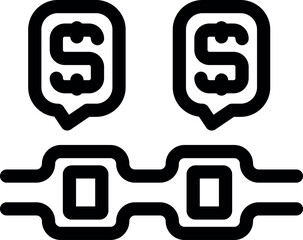 Poster - Blockchain icon representing the concept of transferring money using cryptocurrency
