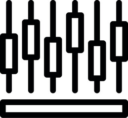 Poster - Simple candlestick chart with black outlines showing price movement in a financial market