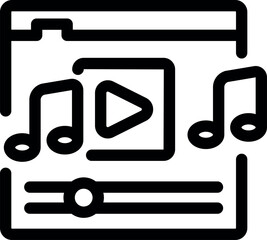 Poster - Website is streaming music and playing a song, with a graphic equalizer and play button