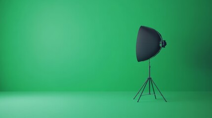 Sticker - A simple green screen stand is set up against a solid color background, providing a customizable space perfect for various creative projects and productions