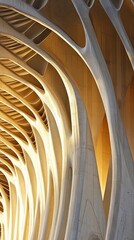 Canvas Print - Futuristic Architecture with Intricate Curves and Lighting