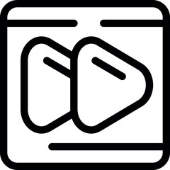 Poster - Simple black and white icon of a fast forward button on a media player interface
