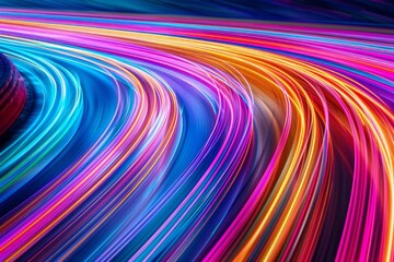 Poster - Vivid, colorful abstract light streaks create a dynamic and energetic visual background that is vibrant and lively