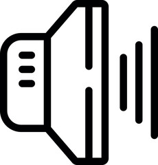 Poster - Simple speaker icon is emitting sound waves, symbolizing audio communication