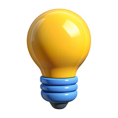 Lightbulb Icon 3d cartoon style illustration