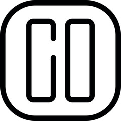 Poster - Simple black pause button icon with rounded corners