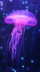 Wall Mural - jellyfish, sea, fish, water, blue, ocean, animal, aquarium, jelly, underwater, marine, medusa, nature, sting, swim, deep, life, aquatic, dark, black, light, floating, transparent, translucent, creatur