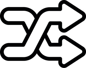 Poster - Two bold black arrows are crossing paths representing different directions