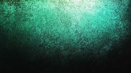 Wall Mural - Dark green gradient background with a grainy texture featuring an illuminated spot on a black backdrop and a noise effect