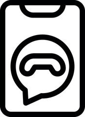 Poster - Simple vector icon of a gaming chat app on a mobile phone