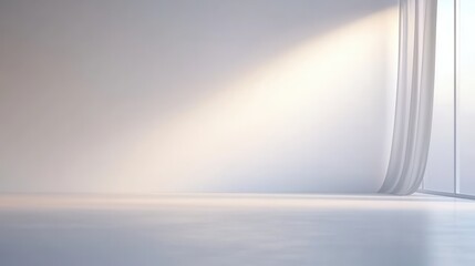 Wall Mural - A white room with a window and a curtain