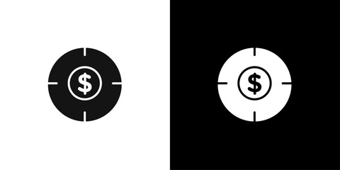 Funds hunting icon flat line symbol set.