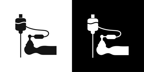 Anesthesia icon flat line symbol set.