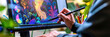 © Lila Patel - Digital Canvas Creation: An artist sketching directly onto a computer screen with a stylus, showcasing the process of creating digital art from concept to completion.