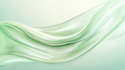 Wall Mural - A green wave with a white background