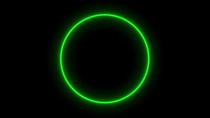 Poster - Neon lights motion loops circle circular motion draws and beautiful lights background linear lamp. Beautiful neon circle light. Cyberpunk style design. Colors lighting light effect with particle.