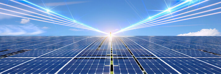 Energy Efficiency: A solar power array collects energy from laser beams focused by giant mirrors.