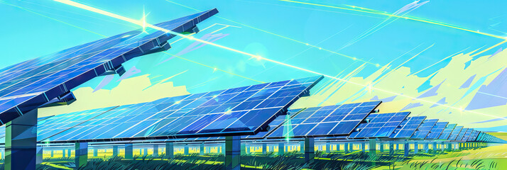 Energy Efficiency: A solar power array collects energy from laser beams focused by giant mirrors.