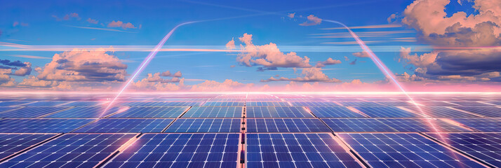 Energy Efficiency: A solar power array collects energy from laser beams focused by giant mirrors.
