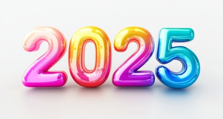 Wall Mural - 2025 text happy new year eve holiday