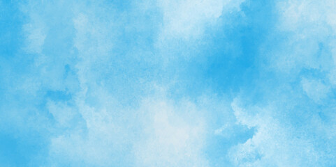 Poster - blue sky with clouds. light sky blue shades watercolor background.grunge blue background with space 