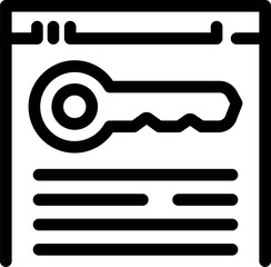 Poster - Simple webpage with a key icon is representing the concept of online security