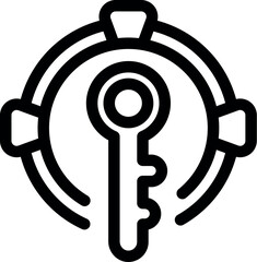 Poster - This vector icon of a key in a target represents achieving goals and success in business
