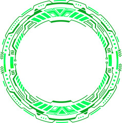 Leinwandbilder - Green circle frame abstract geometric futuristic hud technology design for digital media .