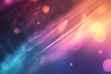 Sticker - Vibrant Abstract Light Streaks Over Colorful Blurred Bokeh Background