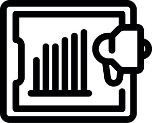 Poster - Businessman hand holding magnifying glass analyzing financial chart on clipboard
