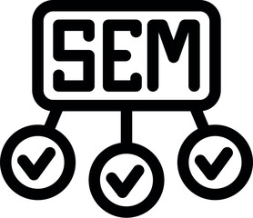 Poster - This vector icon represents a successful sem strategy, showing positive results with checkmarks
