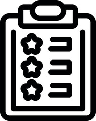 Sticker - Simple clipboard icon representing a customer satisfaction survey, using a star rating system