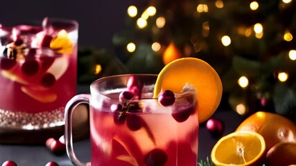 Wall Mural -  Savor the festive spirit with a warm citrusy drink