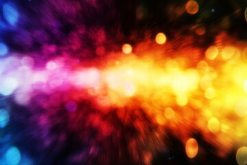 Wall Mural - Colorful Neon Light Burst with Abstract Bokeh and Blurred Vibrant Glowing Background