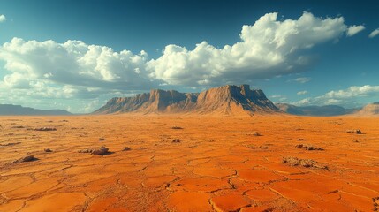 Wall Mural - A vast desert with mineral deposits and natural resource exploration activities, showcasing arid environments