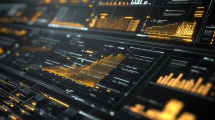Poster - Close-up of an investment dashboard displaying a gold price chart with real-time updates and analytics