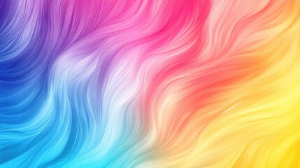Poster - Vibrant abstract background with colorful flowing waves in shades of blue, purple, pink, yellow, and orange, perfect for creative designs.