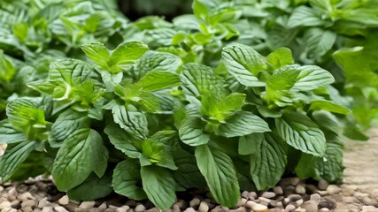 Sticker -  Vibrant green basil leaves fresh and ready for culinary delight