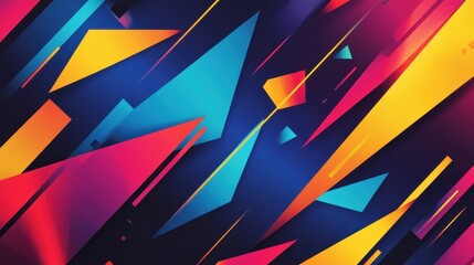 Poster - Dynamic abstract background with vibrant geometric shapes and vibrant colors, ideal for modern design projects and digital artwork.