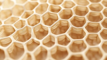 Aufkleber - Close-up view of an intricate honeycomb structure, showcasing the geometric and natural beauty of bee-crafted patterns.
