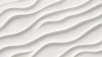 Poster - Abstract white wave pattern background with textured 3D effect. Modern minimalist design in neutral tones for artistic backdrop or wallpaper.