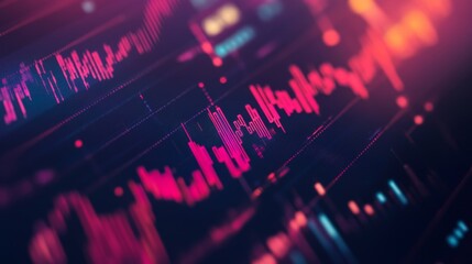 Aufkleber - Detailed shot of a stock price graph with moving averages and volume indicators, on a financial website