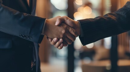 Premium handshake,business concept background, two businessman shaking hands 