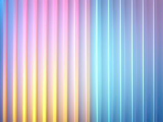 Poster - strips of color LED lights in background, hazy pastel yellow pink light blue