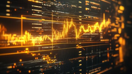 Poster - Detailed view of a financial analysis screen with a gold price graph, showing detailed metrics and market trends