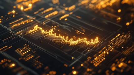 Poster - Detailed view of a financial analysis screen with a gold price graph, showing detailed metrics and market trends
