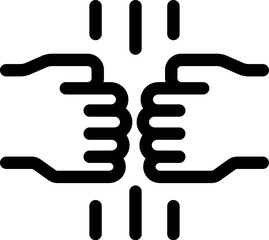 Sticker - Bold line icon representing two people shaking hands to close a deal