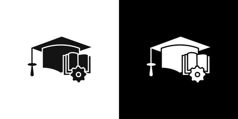 Poster - Engineering education icon Flat vector set outline